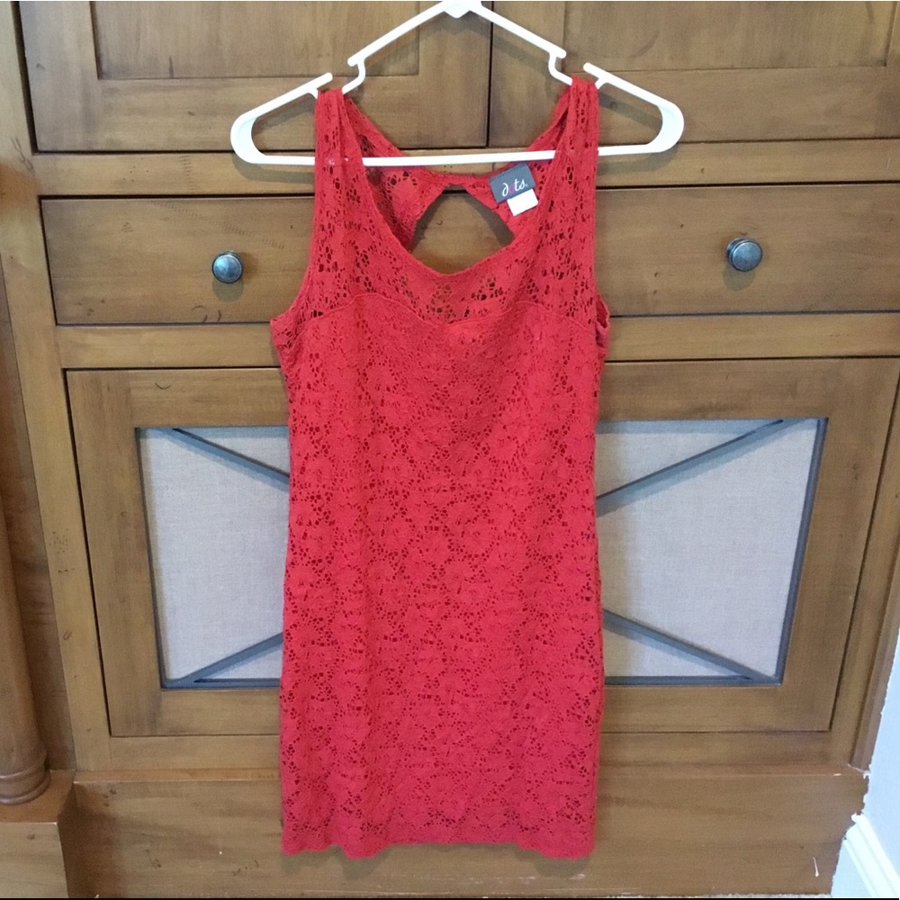 Lace dress, red, size small